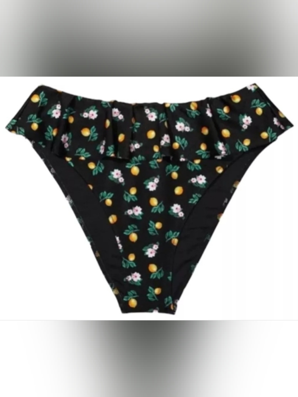 S L VS Swim Ruffle High Waist Cheeky Bikini Bottom Tropical Island Getaway